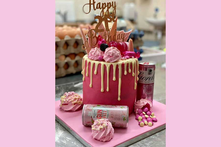 21st Pink Birthday Cake